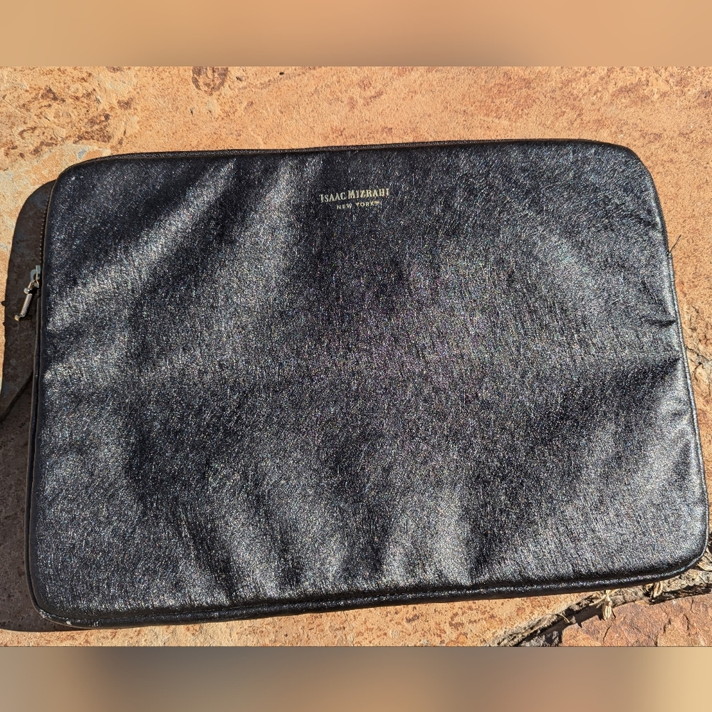 Isaac Mizrahi New York laptop large iPad or a notebook PC Leather padded cover